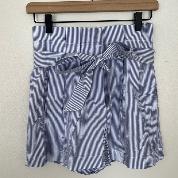 J. Crew Pants - Blue and White Pinstriped High Waisted J. Crew Shorts